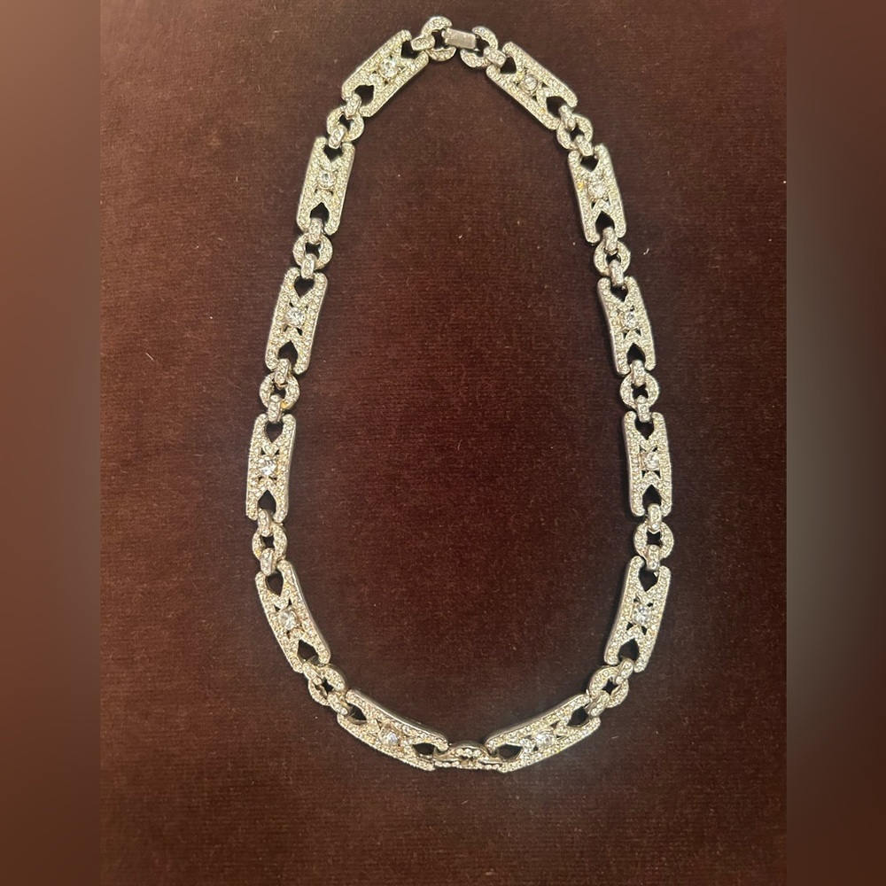 Vintage Rhinestone Necklace Faux Diamond Riviera. Fabulous!